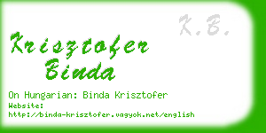 krisztofer binda business card